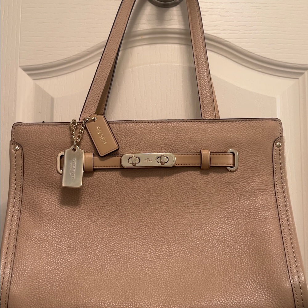 Coach Beige Leather Tote